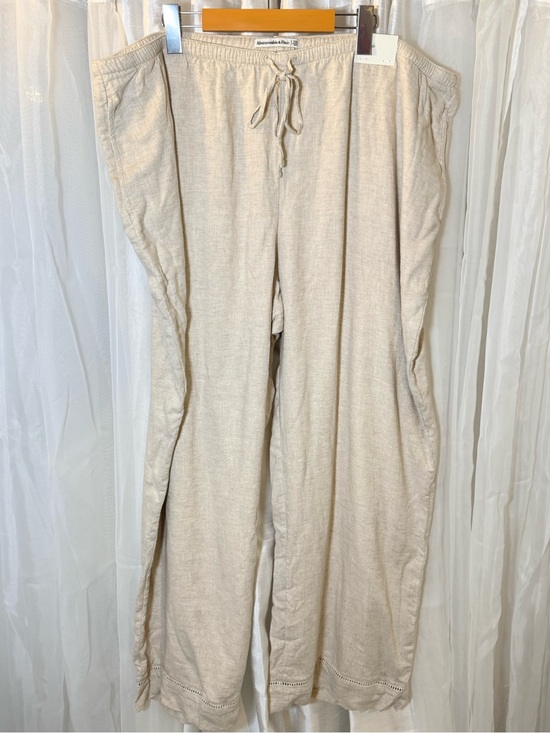 Abercrombie & Fitch Pants - Abercrombie & Fitch Cream Wide-Leg Drawstring Pants